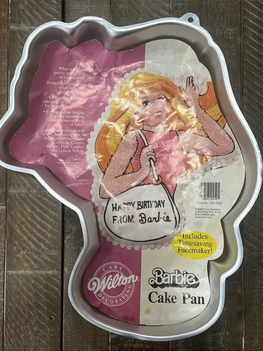 1986 Wilton Barbie Shaped Cake Pan - Silver